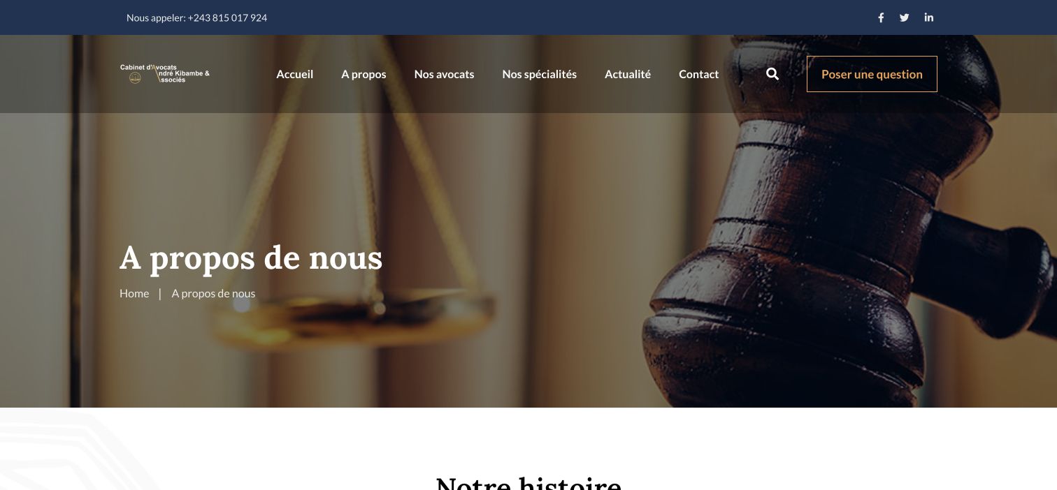 Aperçu du site Cabinet André Kibambe et Associés