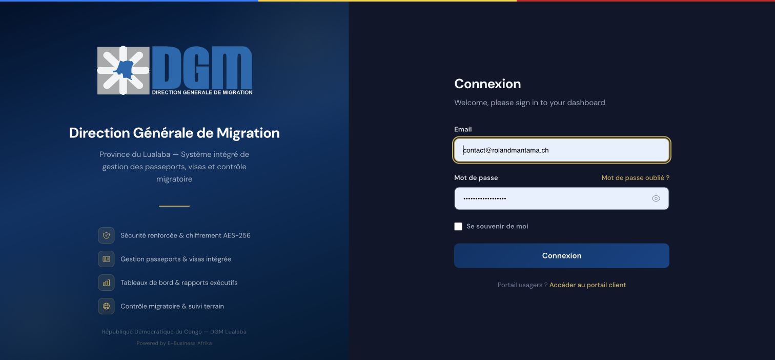 Aperçu du site DGM Lualaba