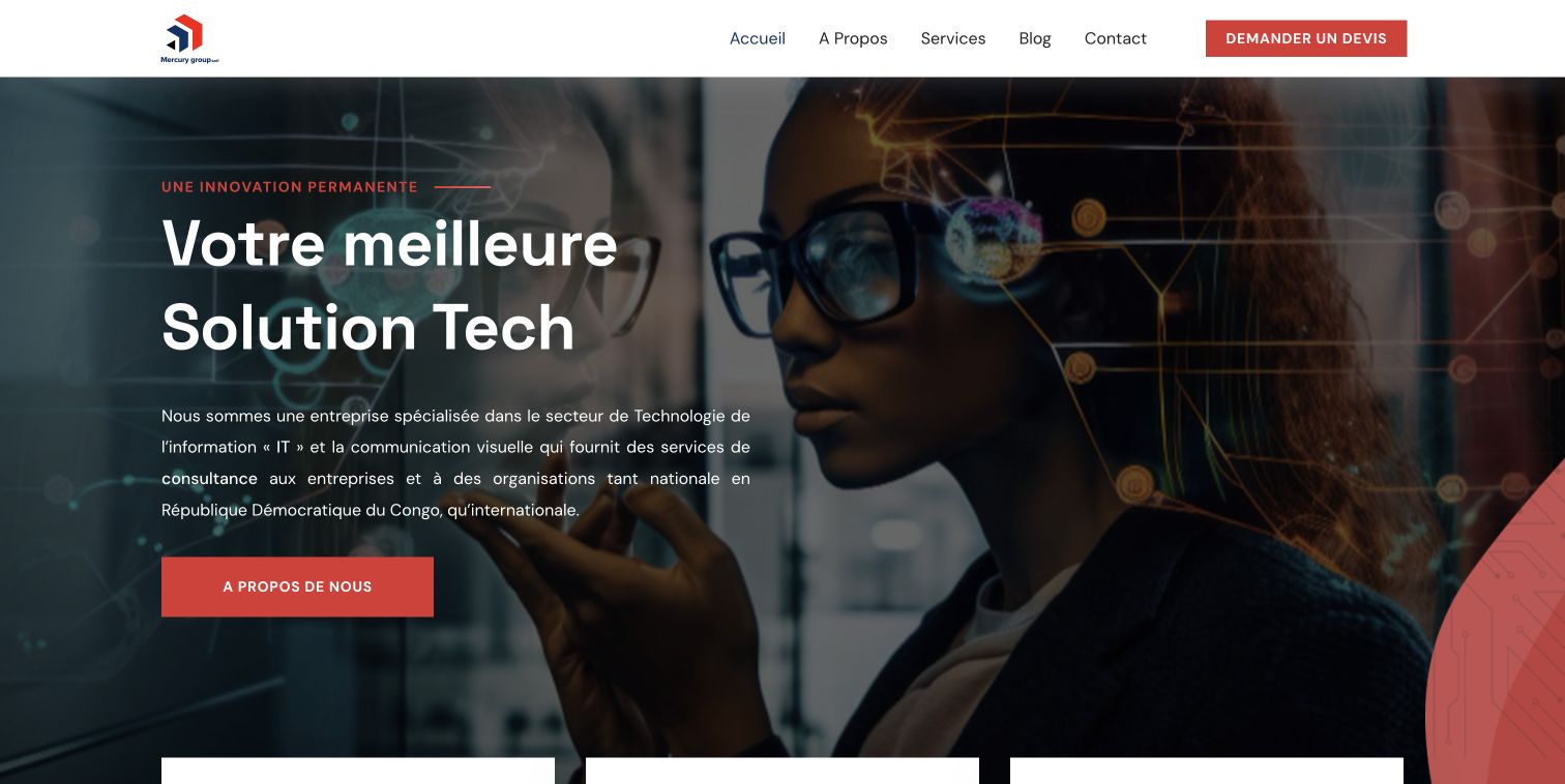 Aperçu du site Mercury Group RDC