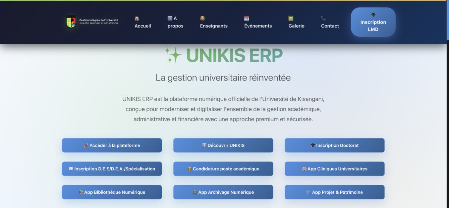 Aperçu du site Université de Kisangani